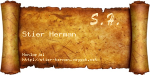 Stier Herman névjegykártya