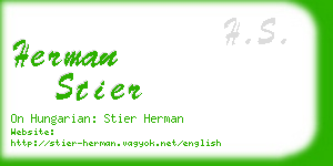herman stier business card